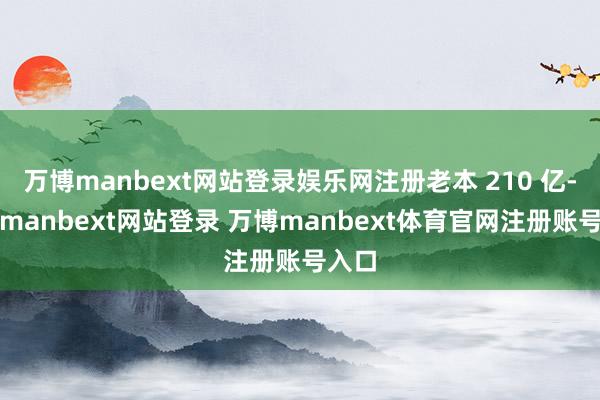 万博manbext网站登录娱乐网注册老本 210 亿-万博manbext网站登录 万博manbext体育官网注册账号入口